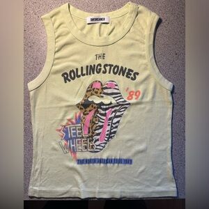 Daydreamer Rolling Stones Steel Wheels Tank Top - Light Yellow Size S Small